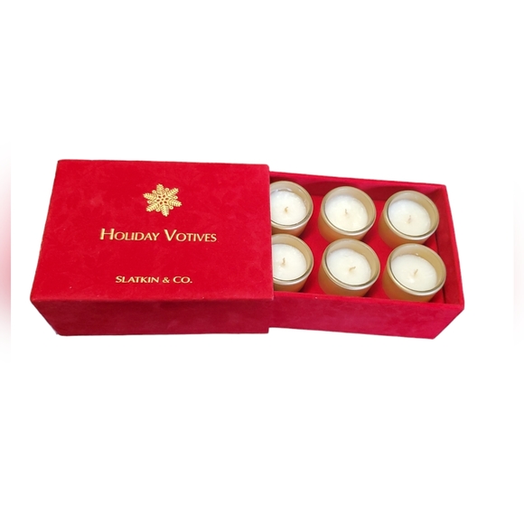 SLATKIN & CO Holiday Votives in Red Flocked Gift Box - Picture 4 of 8